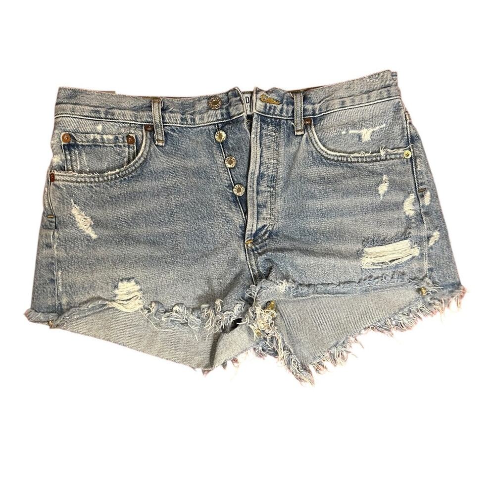 AGOLDE Women's Denim Shorts Size 27 Light Wash Parker Vintage Cut Off High Rise